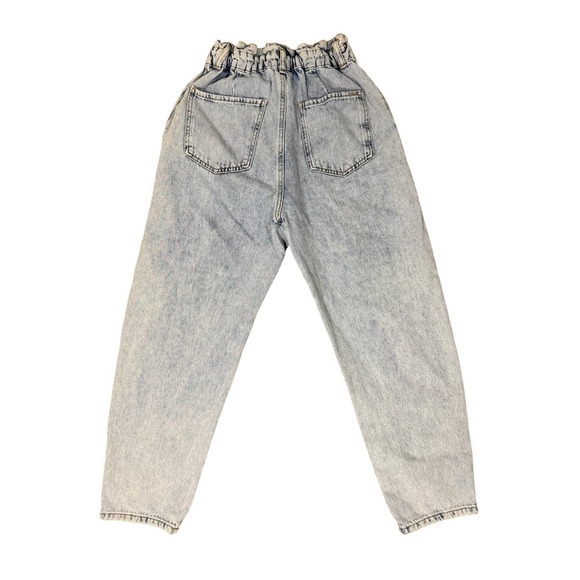 ZARA Light Wash Paperbag Waist Jeans Women US Size 4 - Picture 2 of 4